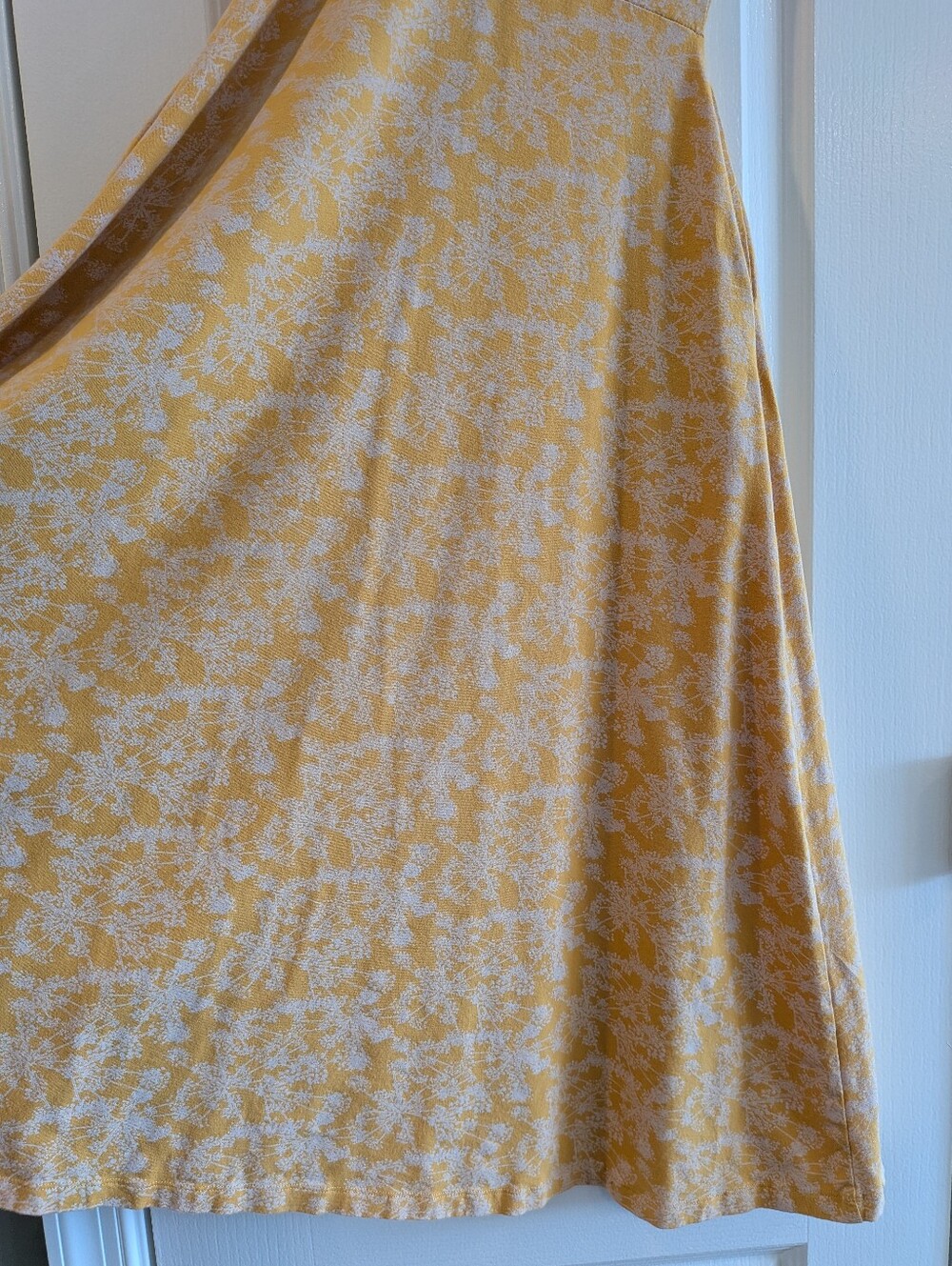 Pact Fit & Flare Midi Dress Floral Yellow White Organic Cotton Sleeveless Size S - Picture 11 of 14